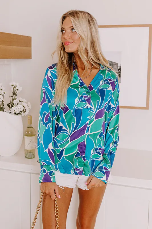 Capri Waters Satin Button Up sold by Impressions