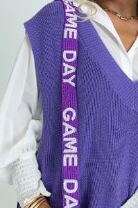 Game Day Beaded Purse Strap in Purple sold by Impressions