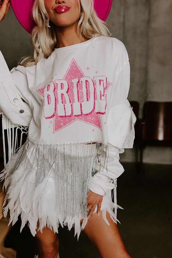 Bride Rhinestone Tassel Top in White sold by Impressions product image thumbnail 3