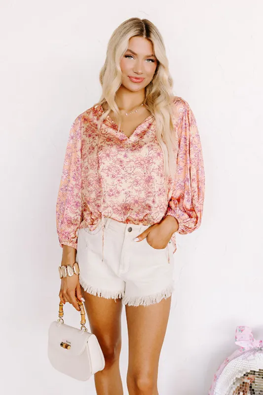 Serene Garden Satin Shift Top sold by Impressions