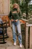 Cozy Paradise Cut Out Sweater In Olive sold by Impressions