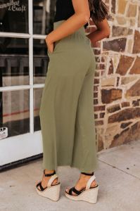 Urban Wonders High Waist Pants In Sage sold by Impressions