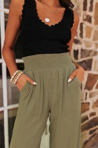 Urban Wonders High Waist Pants In Sage sold by Impressions