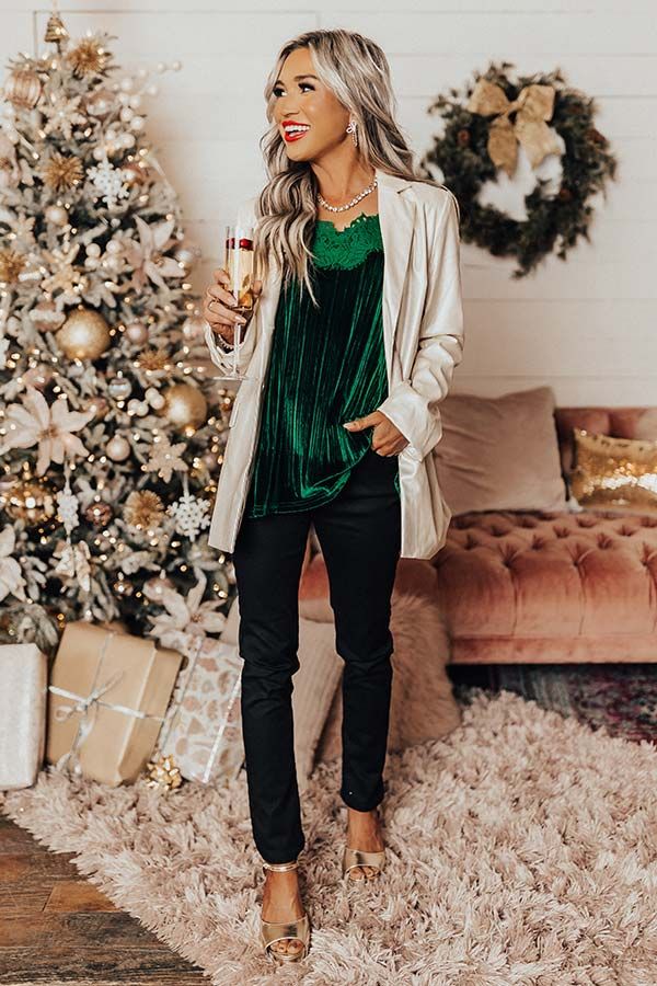 Finding Romance Velvet Tank In Green sold by Impressions product image thumbnail 2