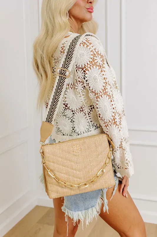 Midsummer Night's Raffia Woven Crossbody in Natural sold by Impressions