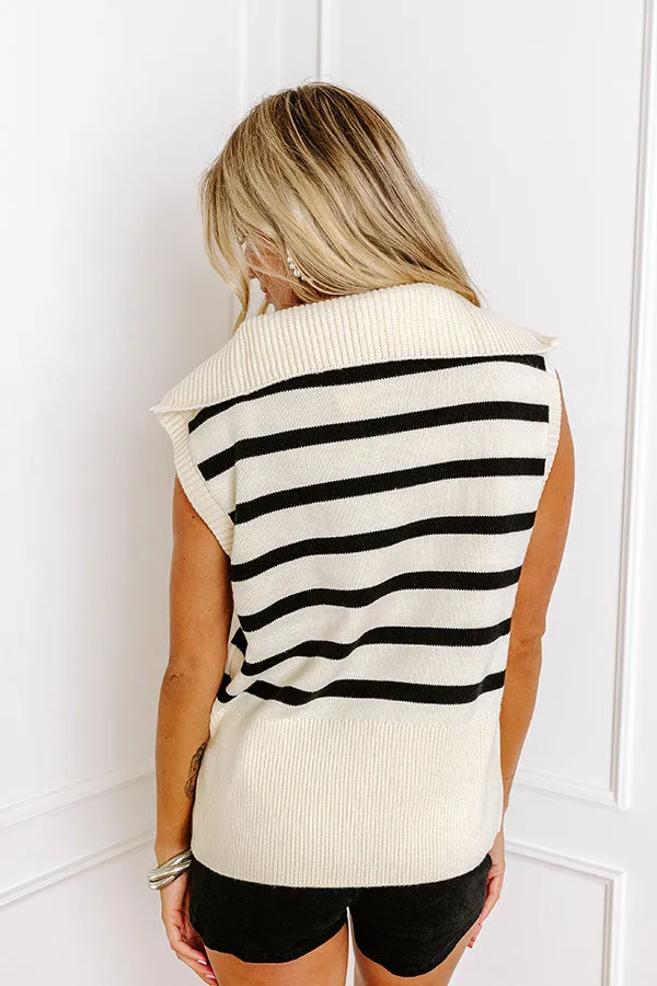 Midnight Dreams Stripe Sweater Vest In Cream sold by Impressions product image thumbnail 3