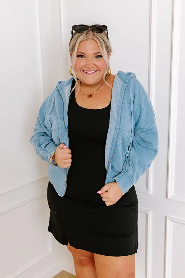 Along The Path Sweater In Blue Curves sold by Impressions