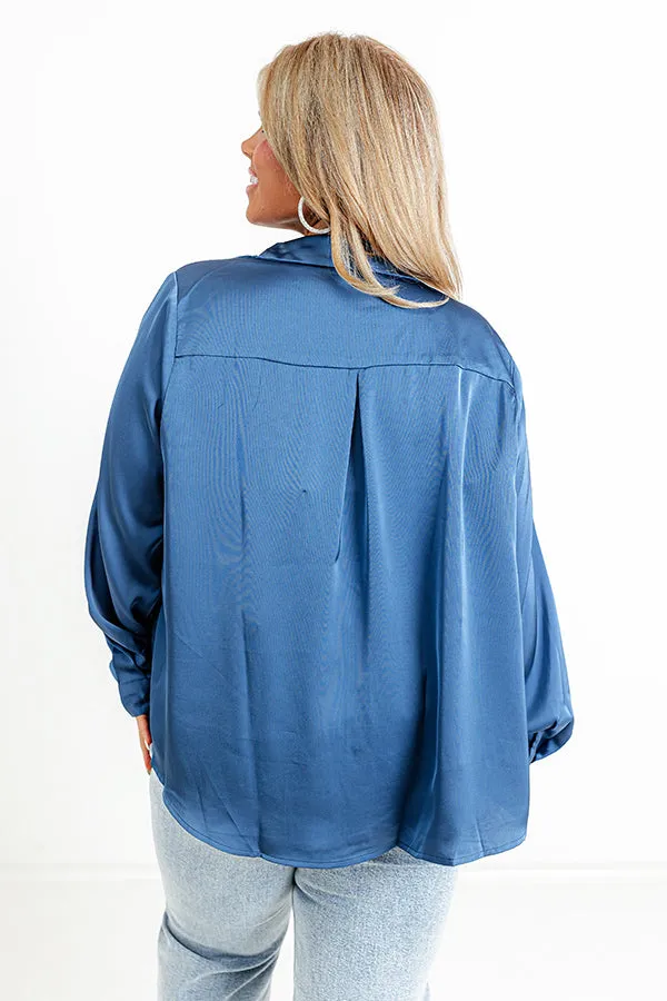 Once In A Lifetime Satin Top In Riverside Curves sold by Impressions product image thumbnail 4