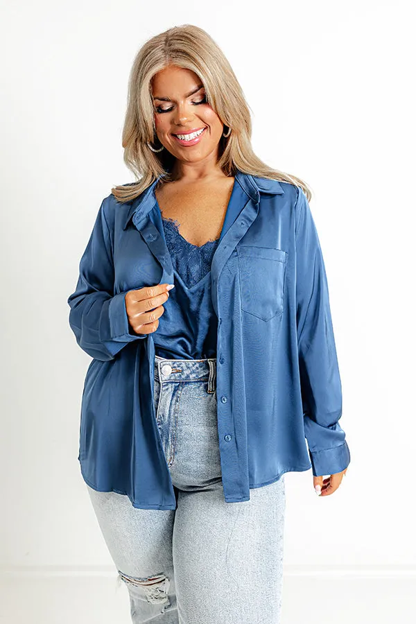 Once In A Lifetime Satin Top In Riverside Curves sold by Impressions