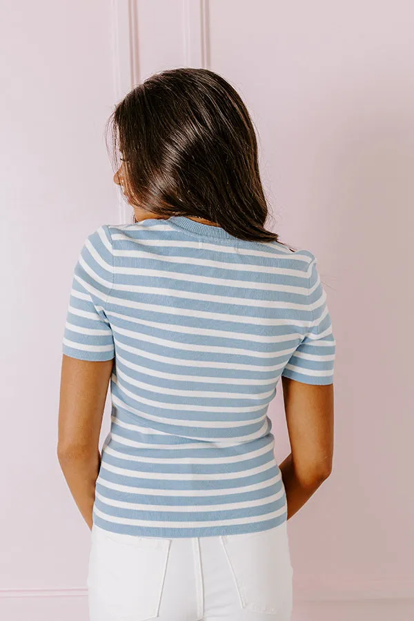 Vacay Mode Stripe Top in Sky Blue sold by Impressions product image thumbnail 5
