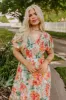 Sunny Sangria Floral Midi Dress in Mint Curves sold by Impressions