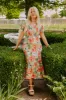 Sunny Sangria Floral Midi Dress in Mint Curves sold by Impressions