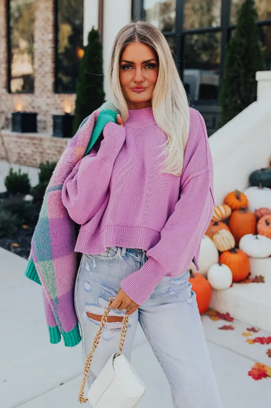 Autumn Charm Knit Sweater In Violet sold by Impressions
