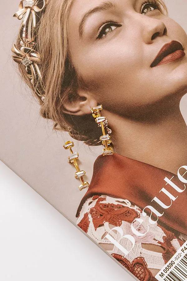 Cue The Sparkles Cubic Zirconia Hoop Earrings sold by Impressions