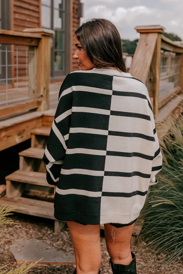 Cafe Patio Stripe Sweater Top In Black sold by Impressions product image thumbnail 2