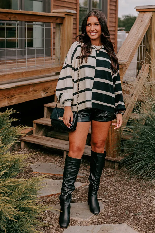 Cafe Patio Stripe Sweater Top In Black sold by Impressions product image thumbnail 3