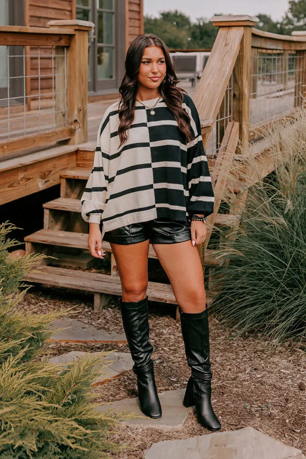 Cafe Patio Stripe Sweater Top In Black sold by Impressions product image thumbnail 4