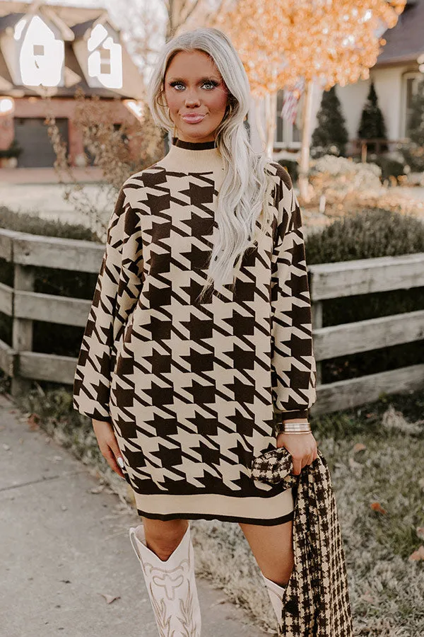 Smooth Sounds Houndstooth Sweater Dress sold by Impressions