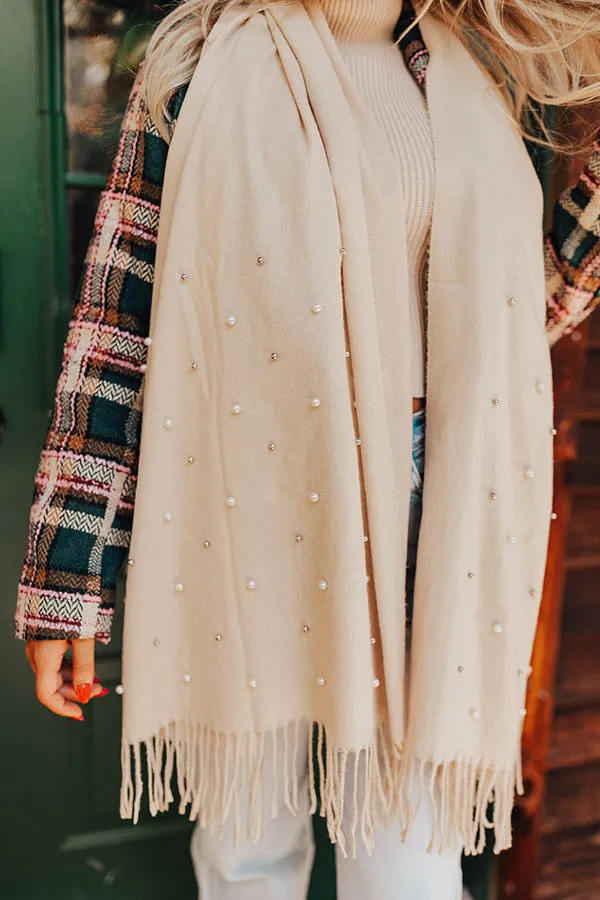 Escape To Comfort Embellished Scarf In Cream sold by Impressions product image thumbnail 2