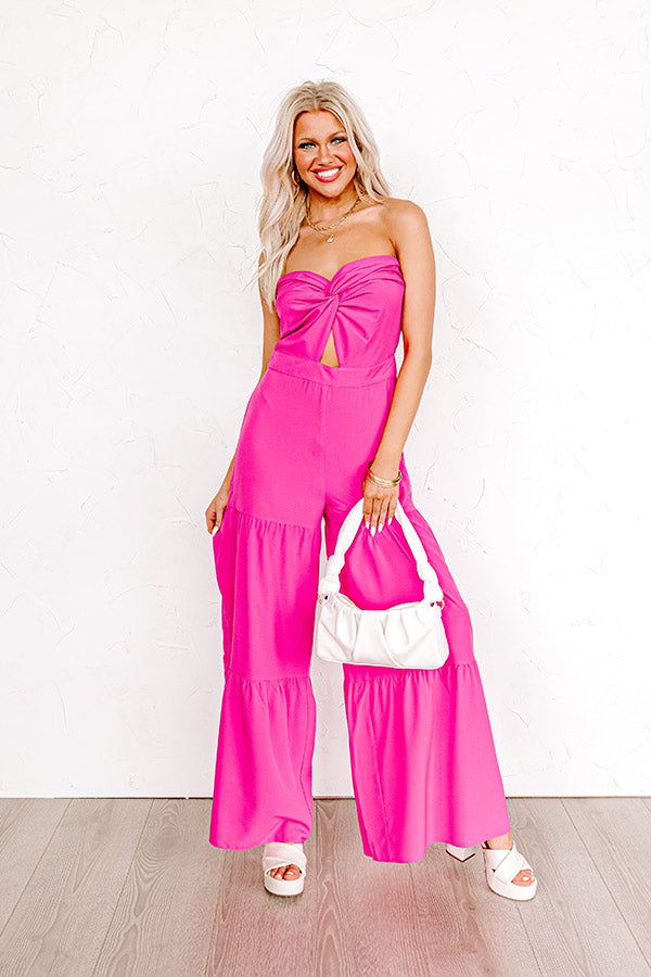 Cityscape Splendor Jumpsuit In Hot Pink sold by Impressions
