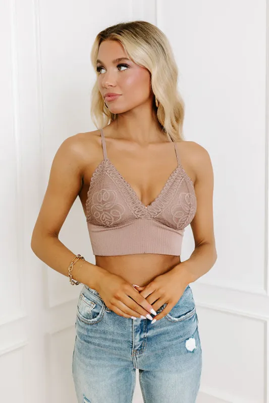 Unwind And Relax Lace Bralette In Mocha sold by Impressions