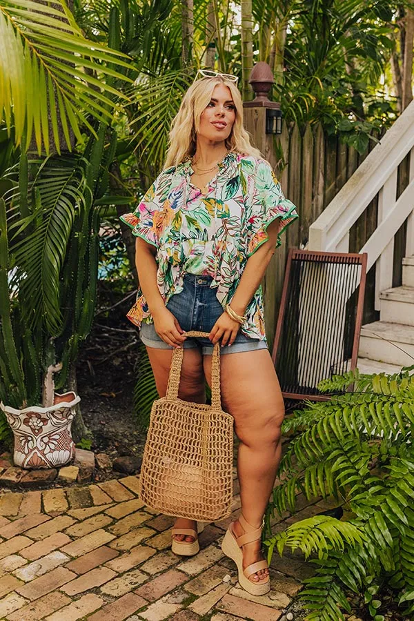 Tropical Treasures Shift Top in Ivory Curves sold by Impressions product image thumbnail 5