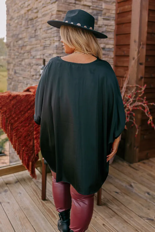 Everyday Dreams Satin Shift Top in Black Curves sold by Impressions product image thumbnail 4