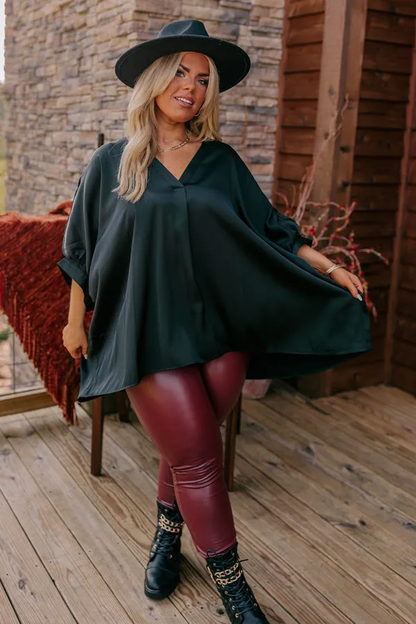 Everyday Dreams Satin Shift Top in Black Curves sold by Impressions