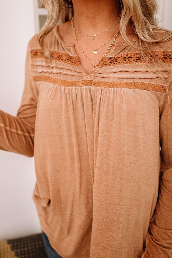 On The Way Up Shift Top In Camel sold by Impressions product image thumbnail 3