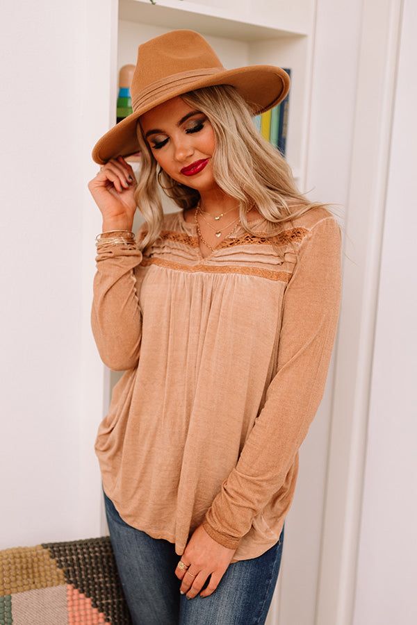 On The Way Up Shift Top In Camel sold by Impressions product image thumbnail 4