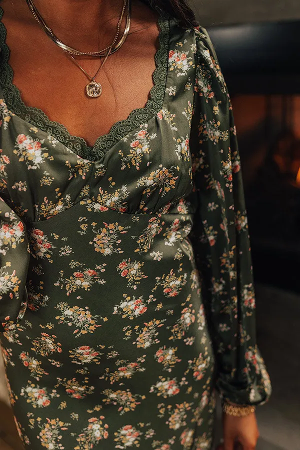 Original Dream Satin Floral Maxi In Olive sold by Impressions product image thumbnail 3