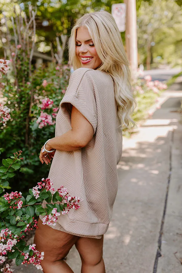 Coffee And Chit Chat Shift Top in Warm Taupe Curves sold by Impressions product image thumbnail 3