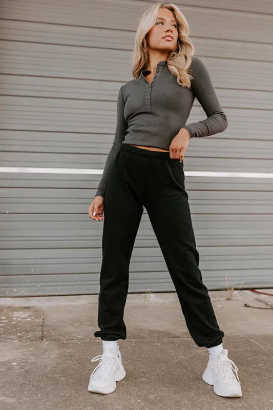 Gym Goals Luxe High Waist Oversized Joggers In Black sold by Impressions