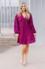 Sleek Sophistication Mini Dress In Dark Fuchsia sold by Impressions