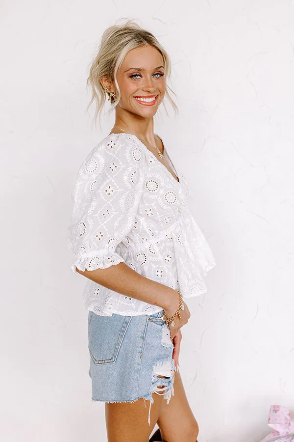 The Next Chapter Eyelet Top In White sold by Impressions product image thumbnail 3
