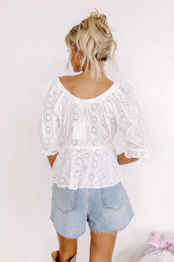 The Next Chapter Eyelet Top In White sold by Impressions product image thumbnail 4