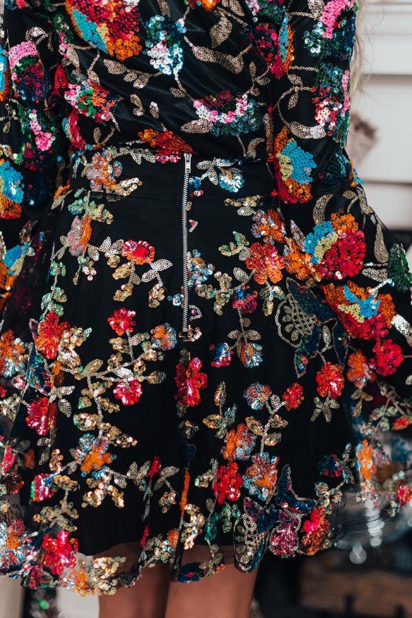 Fan of Floral Sequin Skirt sold by Impressions product image thumbnail 5