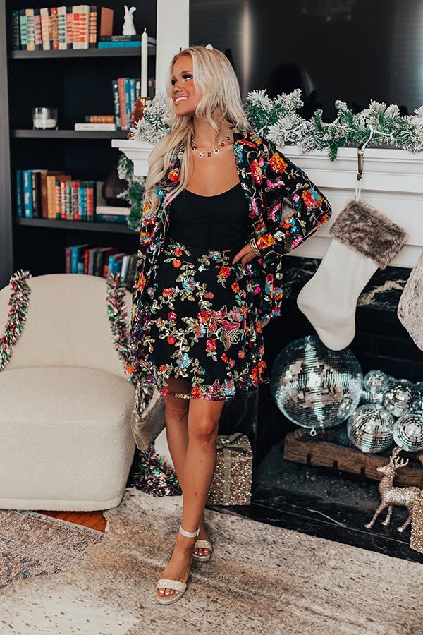 Fan of Floral Sequin Skirt sold by Impressions product image thumbnail 3