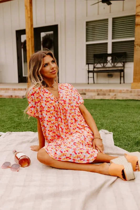 Malibu Villa Shift Dress in Peach sold by Impressions