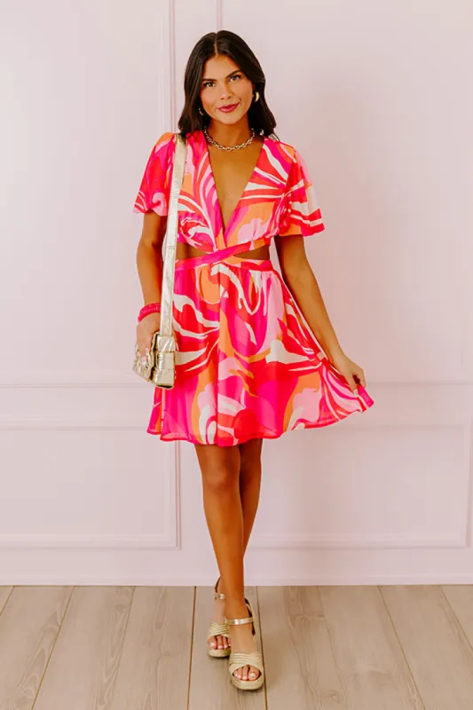 Flirtatious Flair Cut Out Mini Dress sold by Impressions