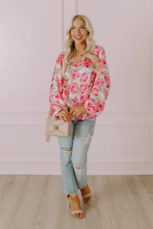 So Easy To Love Floral Top in Light Pink sold by Impressions