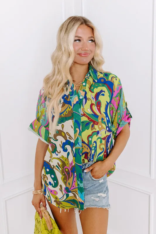 Paradise Found Button Up sold by Impressions