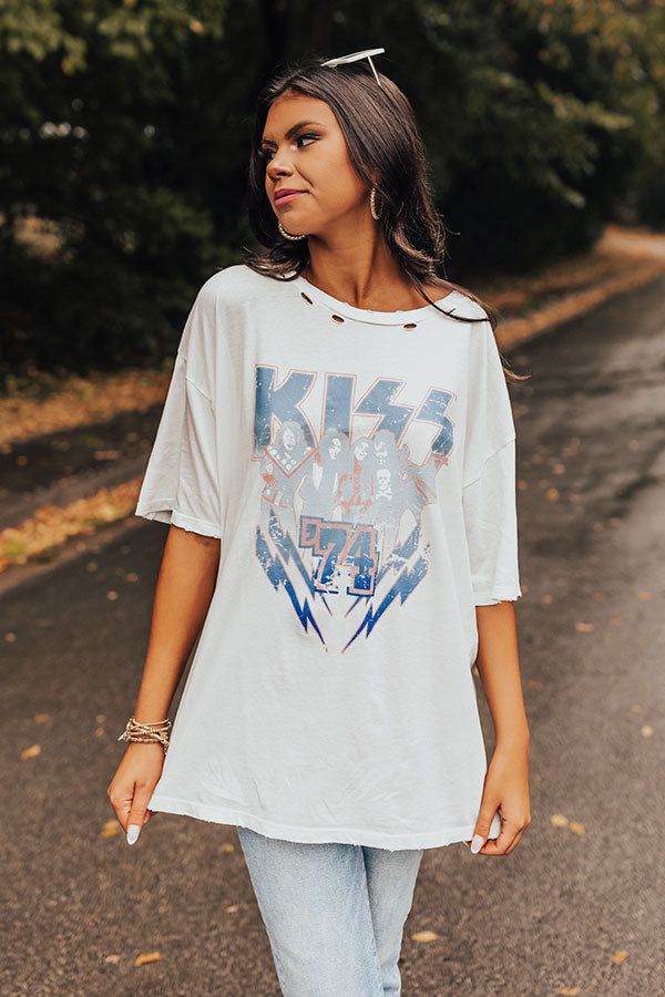 Kiss 74 Oversized Distressed Graphic Tee sold by Impressions product image thumbnail 3