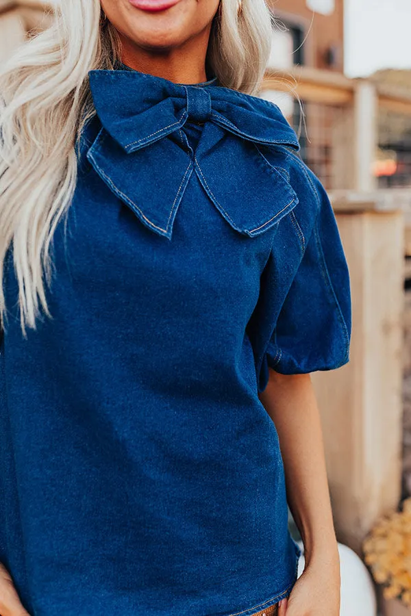 Plane to Portofino Denim Top sold by Impressions