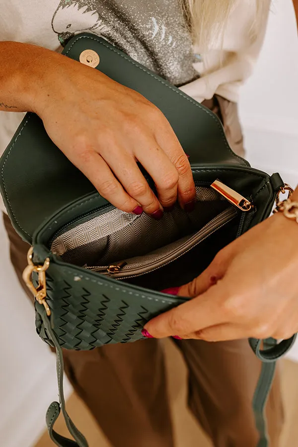 Sweet Melody Woven Faux Leather Clutch in Forest sold by Impressions product image thumbnail 3