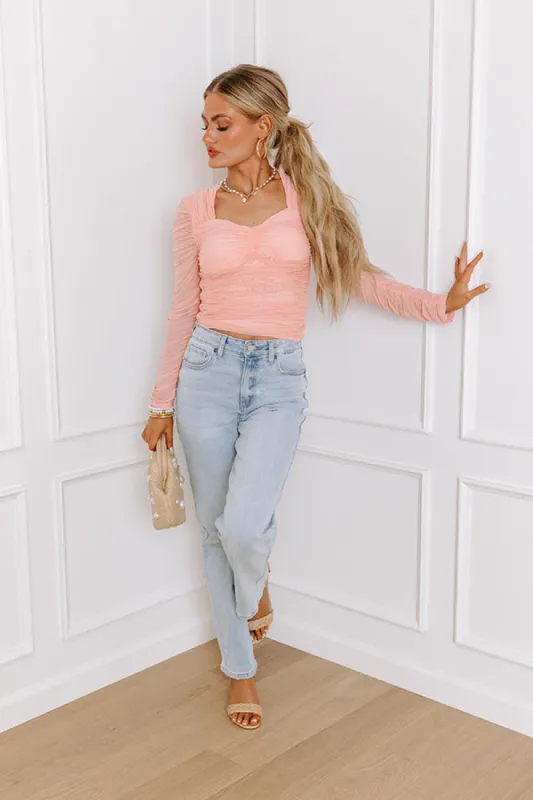 Timeless Classic Ruched Top In Peach sold by Impressions