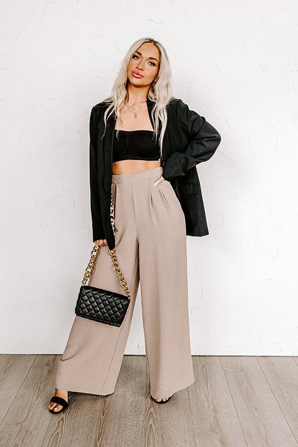 The Maddie High Waist Trousers In Taupe sold by Impressions