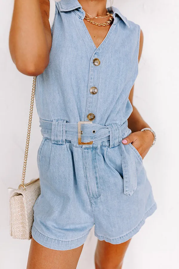 Boho Brunch Denim Romper in Light Wash sold by Impressions product image thumbnail 2