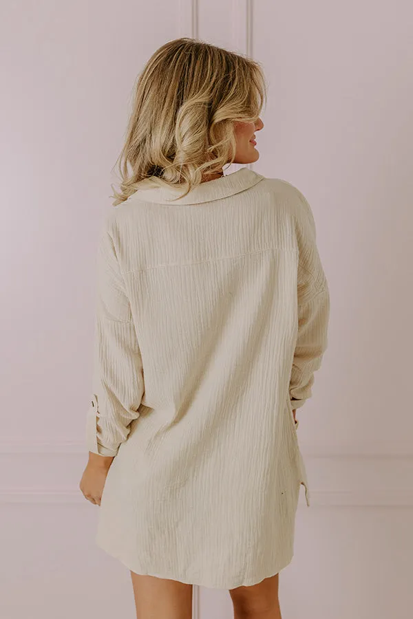 Cozy Reputation Shift Top In Light Beige sold by Impressions product image thumbnail 5