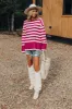 Denver Icon Stripe Sweater In Orchid sold by Impressions